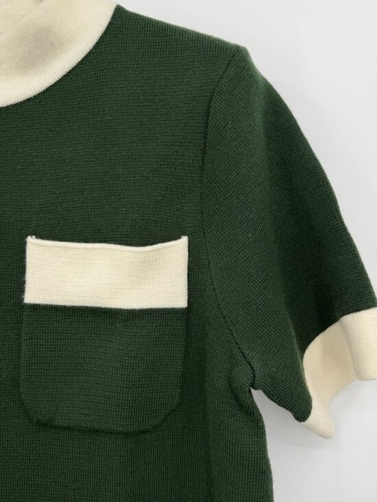 Tuckernuck Women's Merritt Knit Dress Mini Shift Green/Cream Pocket size S Small - Picture 3 of 8